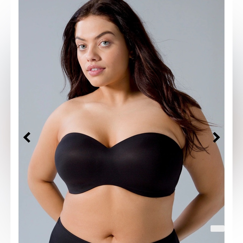 Soma Enbliss wireless stay put multi-way strapless bra, black size 34C
